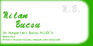 milan bucsu business card